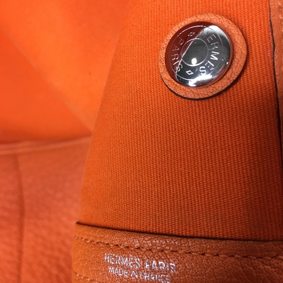 Authentic HERMES Garden Party tote PM orange canvas - Picture 14 of 15